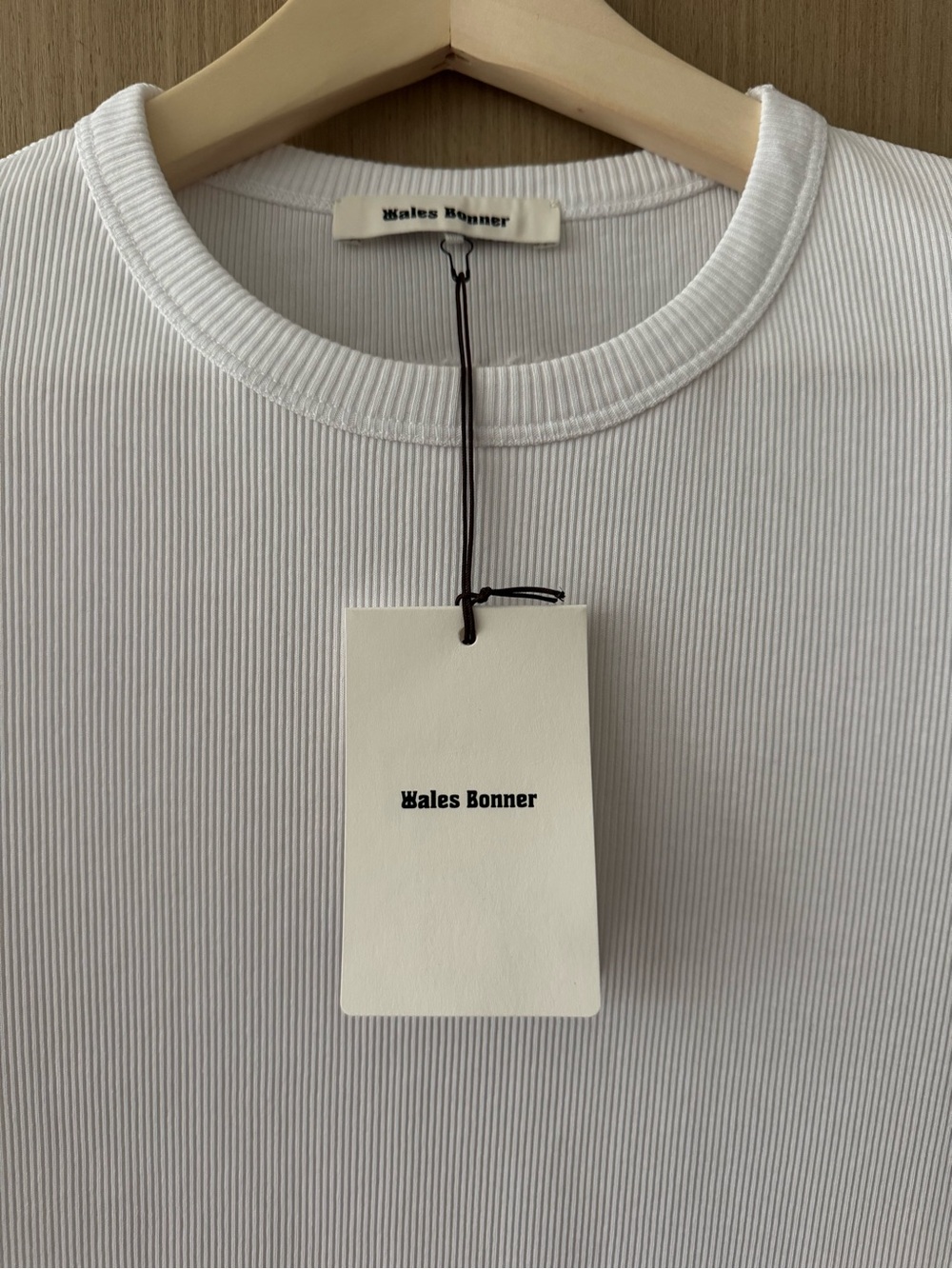 Wales Bonner — BNWT White Ribbed Crewneck T-Shirt